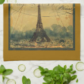 Paris Eiffeltoren Steampunk Hot Air ballon Theedoek (Gevouwen)