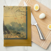 Paris Eiffeltoren Steampunk Hot Air ballon Theedoek (Quarter Fold)