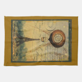 Paris Eiffeltoren Steampunk Hot Air ballon Theedoek (Horizontaal)