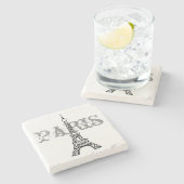 Paris Eiffeltoren stenen drankviltje cadeau Onderzetter (Zijkant)