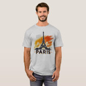 PARIS Eiffeltoren T-shirt design art waterverf (Voorkant volledig)