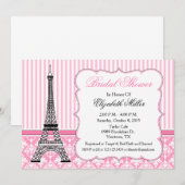 Paris Eiffeltoren Thema Feest Roze Kaart (Voorkant / Achterkant)