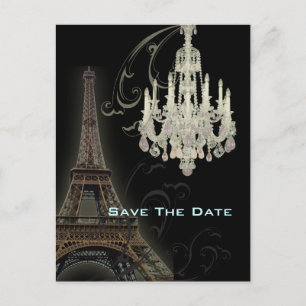 Paris Eiffeltoren trouw save the date Aankondigingskaart