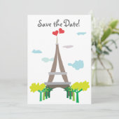 Paris Eiffeltoren trouwdatum Save The Date (Staand voorkant)