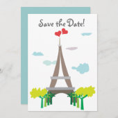 Paris Eiffeltoren trouwdatum Save The Date (Voorkant / Achterkant)