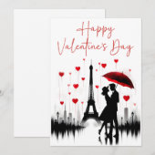 Paris Eiffeltoren Valentijnse Feestdagenkaart (Voorkant / Achterkant)