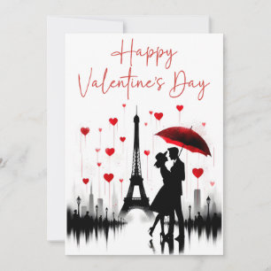 Paris Eiffeltoren Valentijnse  Feestdagenkaart