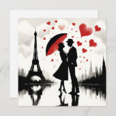 Paris Eiffeltoren Valentijnse  Feestdagenkaart (Voorkant / Achterkant)