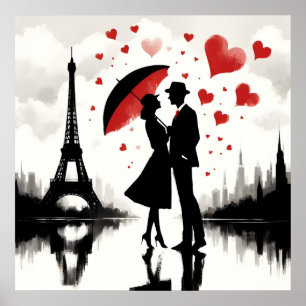 Paris Eiffeltoren Valentijnse Kaart vakantie Poster