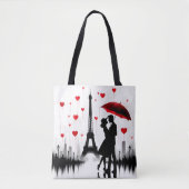 Paris Eiffeltoren Valentijnse  Tote Bag (Voorkant)