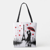 Paris Eiffeltoren Valentijnse  Tote Bag (Achterkant)