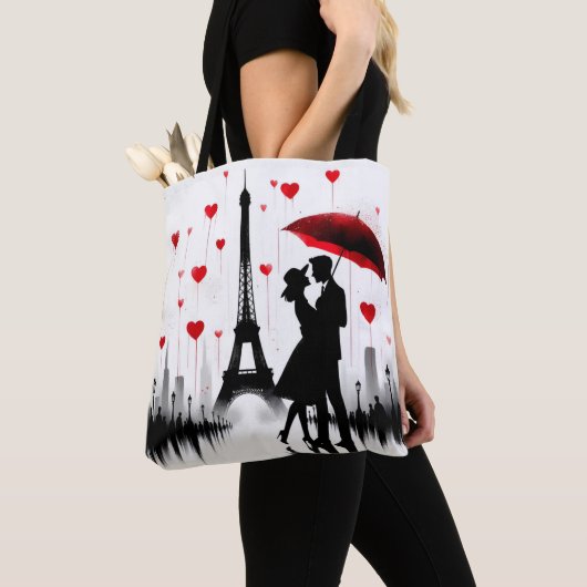 Paris Eiffeltoren Valentijnse  Tote Bag (Dichtbij)