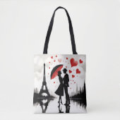 Paris Eiffeltoren Valentijnse Tote Bag (Voorkant)
