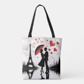Paris Eiffeltoren Valentijnse Tote Bag (Achterkant)