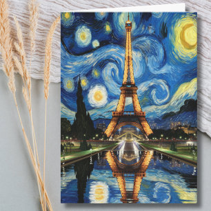 Paris Eiffeltoren Van Gogh stijl verjaardag leuk Kaart