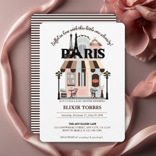 Paris Eiffeltoren Verliefd Frans Café Baby Shower  Kaart