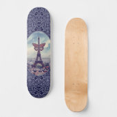Paris Eiffeltoren Vintage Collage Skateboard (Voorkant)