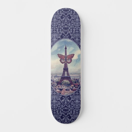 Paris Eiffeltoren Vintage Collage Skateboard (Voorkant)
