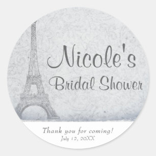 Paris Eiffeltoren Vintage Trouw Elegant Favor Ronde Sticker