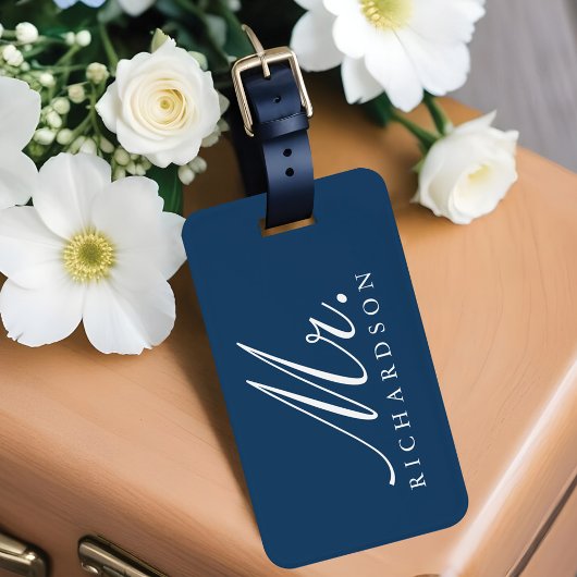 Paris Eiffeltoren Waterverf Floral Mr Wedding Bagagelabel