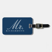 Paris Eiffeltoren Waterverf Floral Mr Wedding Bagagelabel (Voorkant horizontaal)