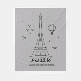 Paris Eiffeltoren Worpdeken Fleece Deken
