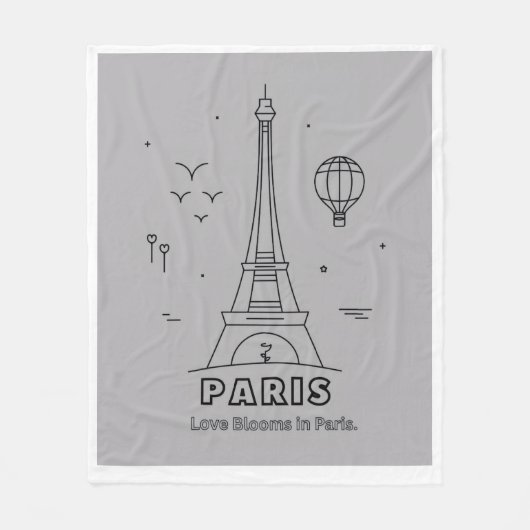 Paris Eiffeltoren Worpdeken Fleece Deken (Voorkant)