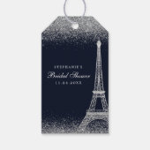 Paris Eiffeltoren Zilveren Bruiloft Feest Cadeaulabel (Voorkant)