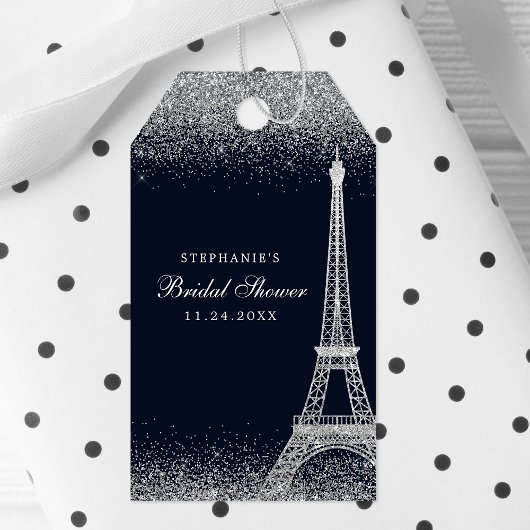 Paris Eiffeltoren Zilveren Bruiloft Feest Cadeaulabel