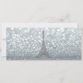 Paris Eiffeltoren Zilveren Glitter Ticket Trouwdag Kaart (Achterkant)