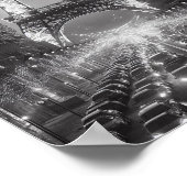 Paris Eiffeltoren Zwart-wit Reizen Poster (Hoek)