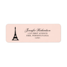 Paris Elegance Blush Pink met Eiffeltoren Etiket