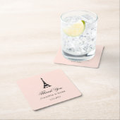 Paris Elegance Blush Pink Weddenschap Bedankt Kartonnen Onderzetters (Insitu)