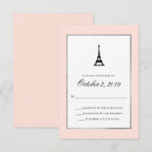 Paris Elegance Blush Roze Zilver en Zwart RSVP (Voorkant / Achterkant)