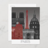 Paris Elevings by Night - Red Briefkaart (Voorkant / Achterkant)
