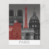 Paris Elevings by Night - Red Briefkaart (Voorkant)
