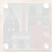 Paris Elevings by Night - Red Glazen Onderzetter (Achterkant)