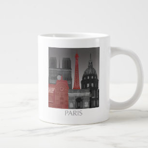 Paris Elevings by Night - Red Grote Koffiekop