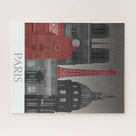 Paris Elevings by Night - Red Legpuzzel (Horizontaal)