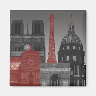 Paris Elevings by Night - Red Magneet