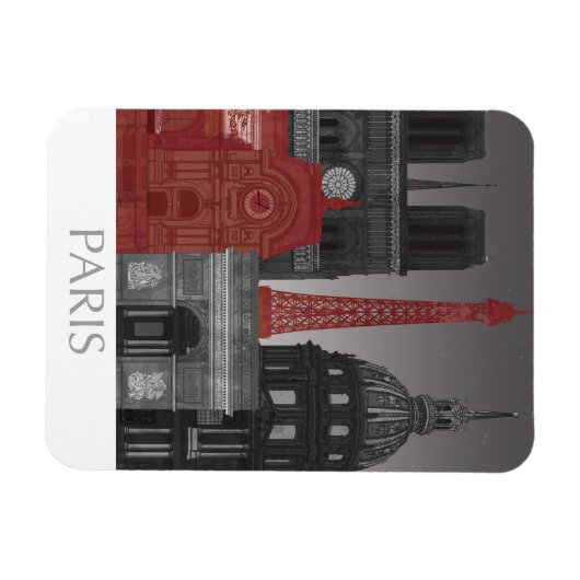 Paris Elevings by Night - Red Magneet (Horizontaal)