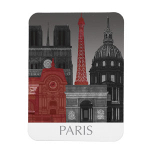 Paris Elevings by Night - Red Magneet