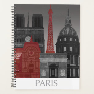 Paris Elevings by Night - Red Planner