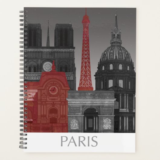 Paris Elevings by Night - Red Planner (Voorkant)