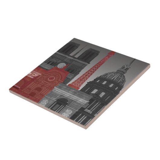 Paris Elevings by Night - Red Tegeltje (Zijkant)