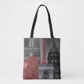 Paris Elevings by Night - Red Tote Bag (Voorkant)