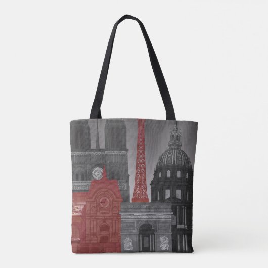 Paris Elevings by Night - Red Tote Bag (Achterkant)