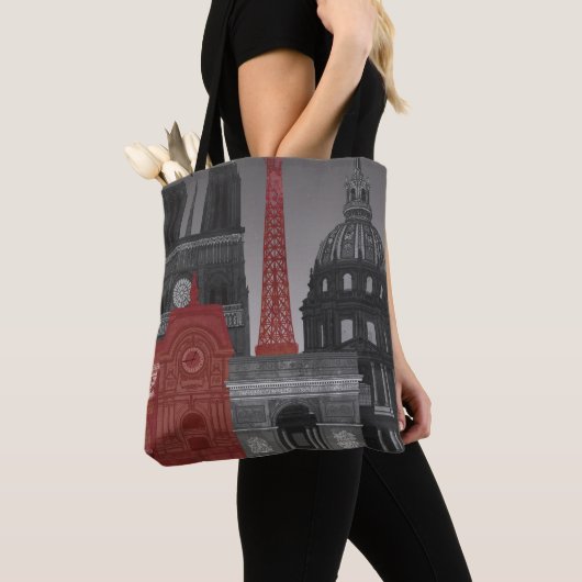 Paris Elevings by Night - Red Tote Bag (Dichtbij)