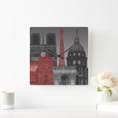 Paris Elevings by Night - Red Vierkante Klok (Huis)