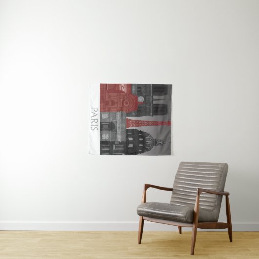 Paris Elevings by Night - Red Wandkleed (In Situ (horizontaal))